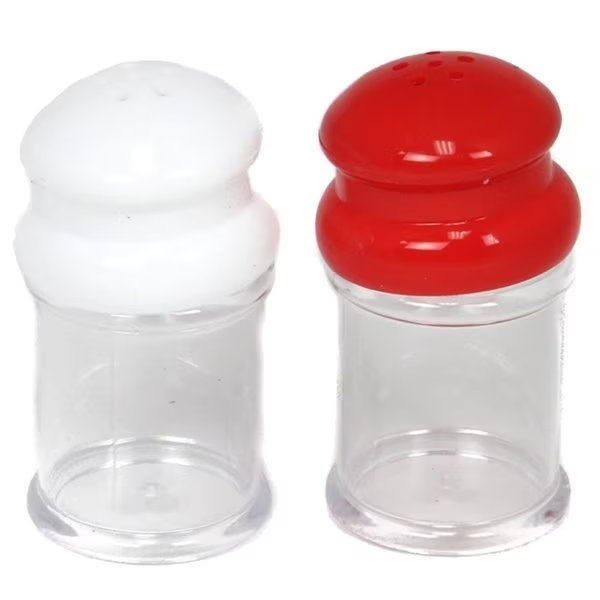Chef Craft 5 in. W X 3-1/2 in. L Red/White Plastic Salt and Pepper Shaker Set, Chef Craft Corporati, Mfr#: 21042